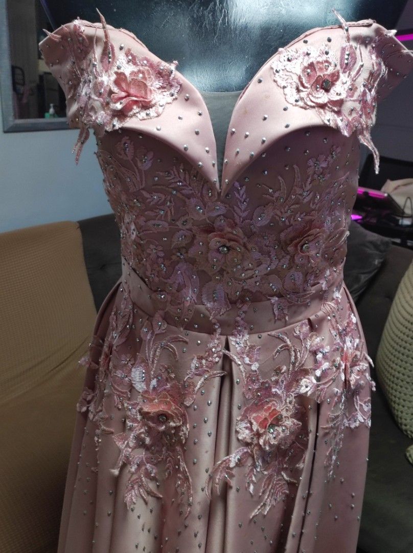 Old Rose Blush Pink Gown for Sale Size Medium