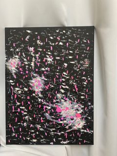 “Pink Comet” Abstract Art Painting on Canvas