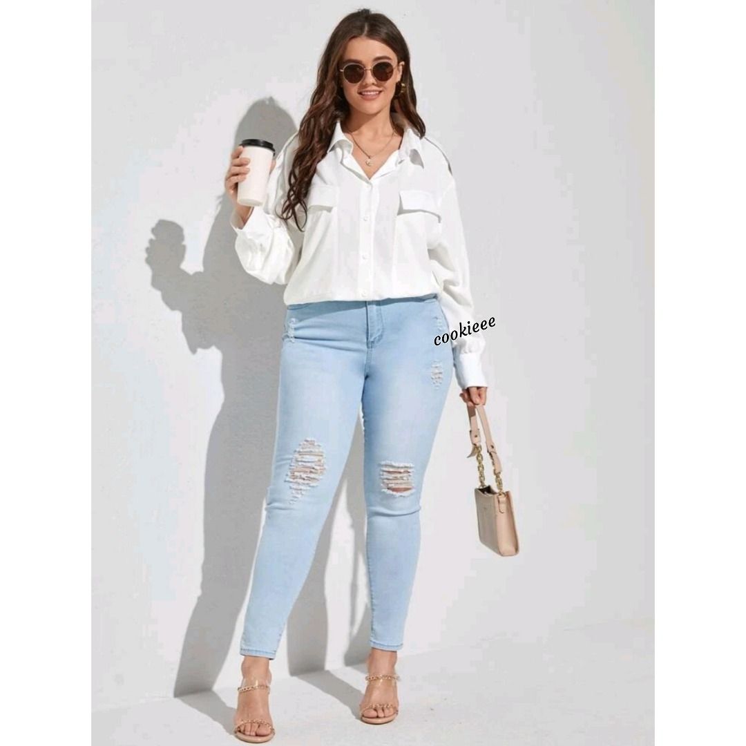 White formal top plus size store