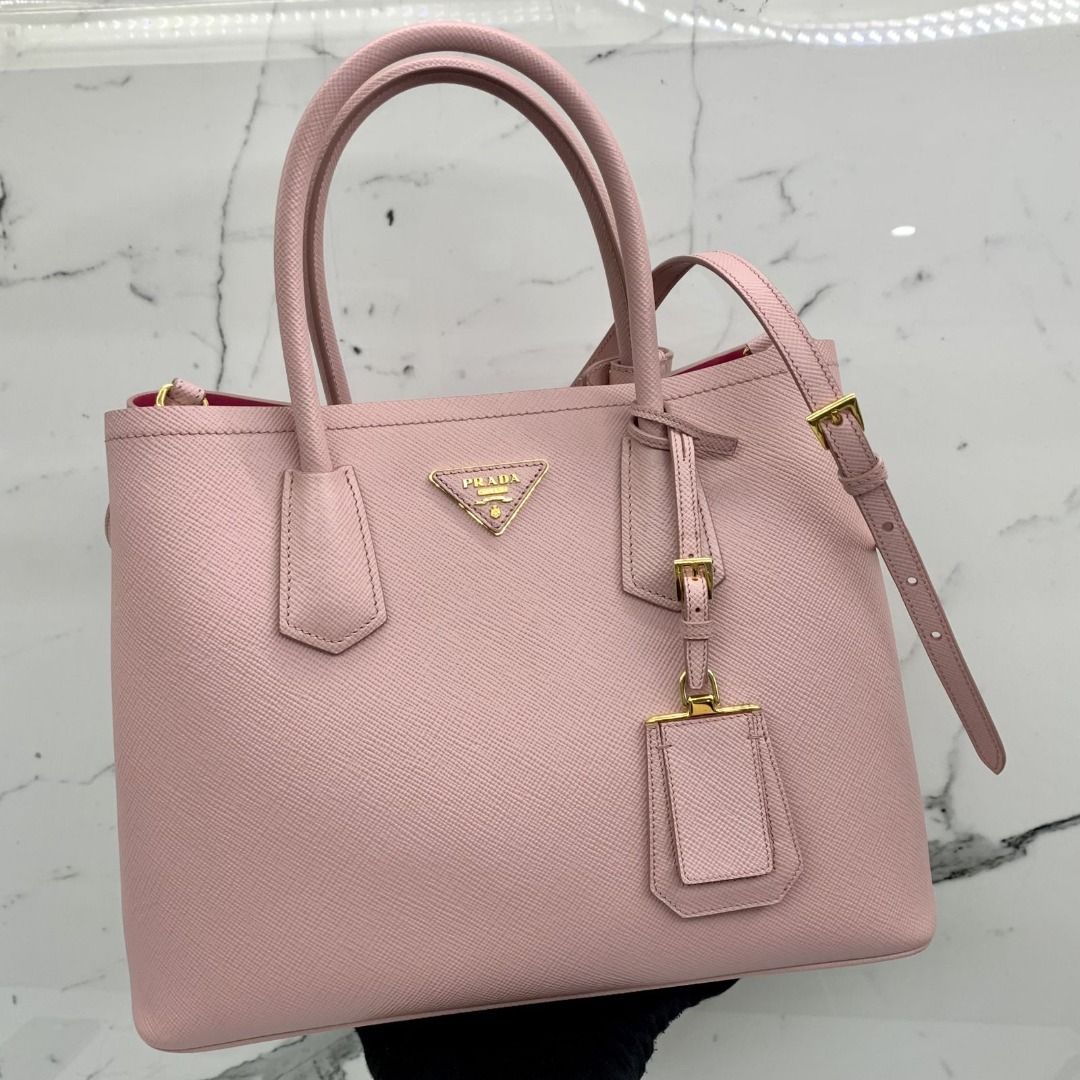 PRADA BN2775 PINK SAFFIANO DOUBLE 2WAY SHOULDER BAG 247004217 HM