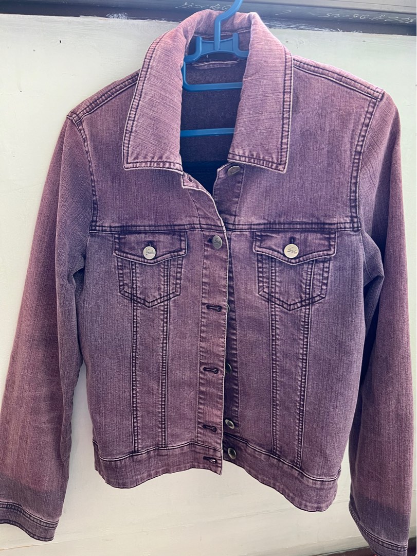 Purple jean jacket womens store