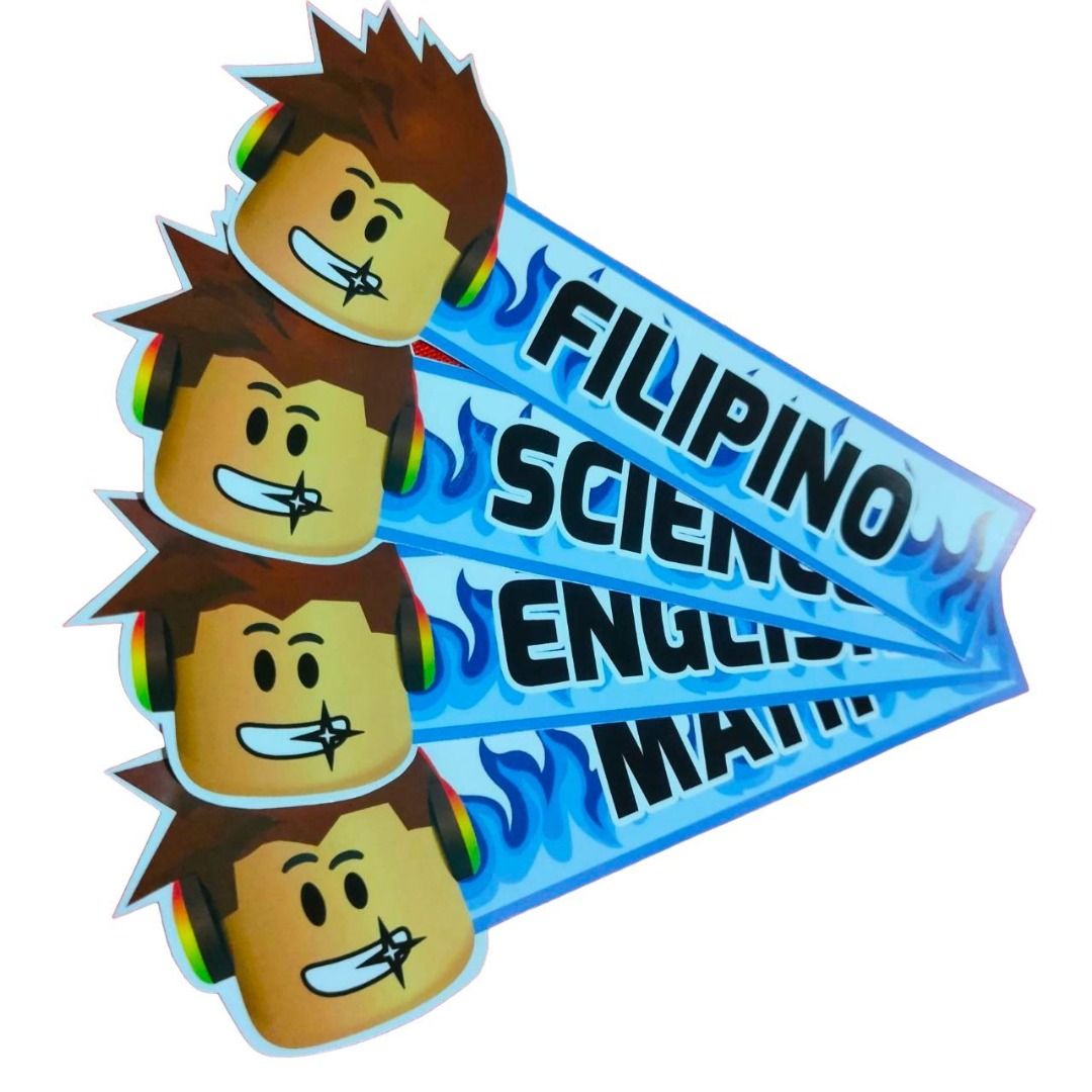 Roblox Notebook Subject Sticker Label, Hobbies & Toys, Stationary ...