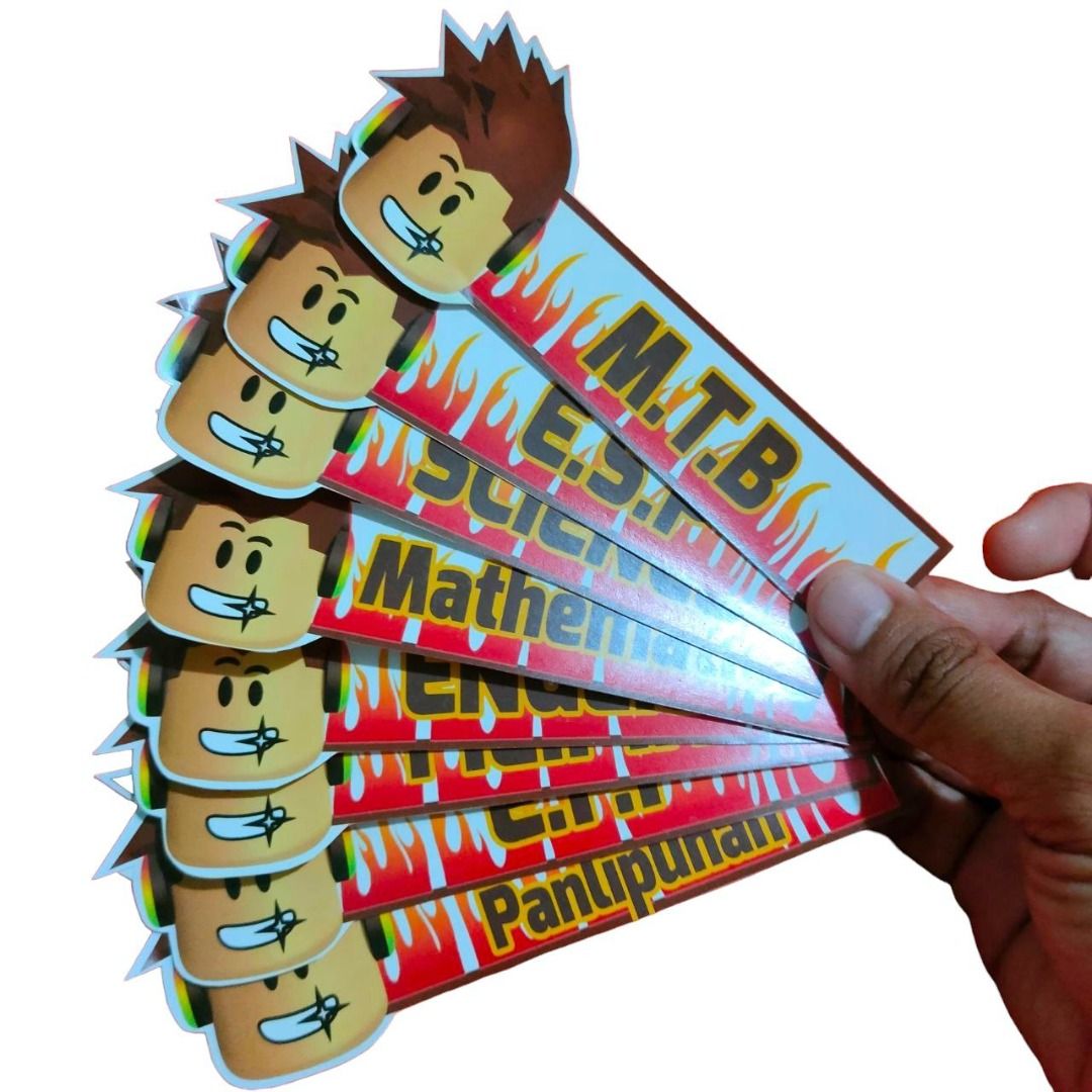 Roblox Notebook Subject Sticker Label, Hobbies & Toys, Stationary ...