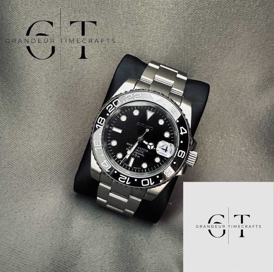 Seiko Mods Blackout Submariner Date GMT Ceramic bezel Men's