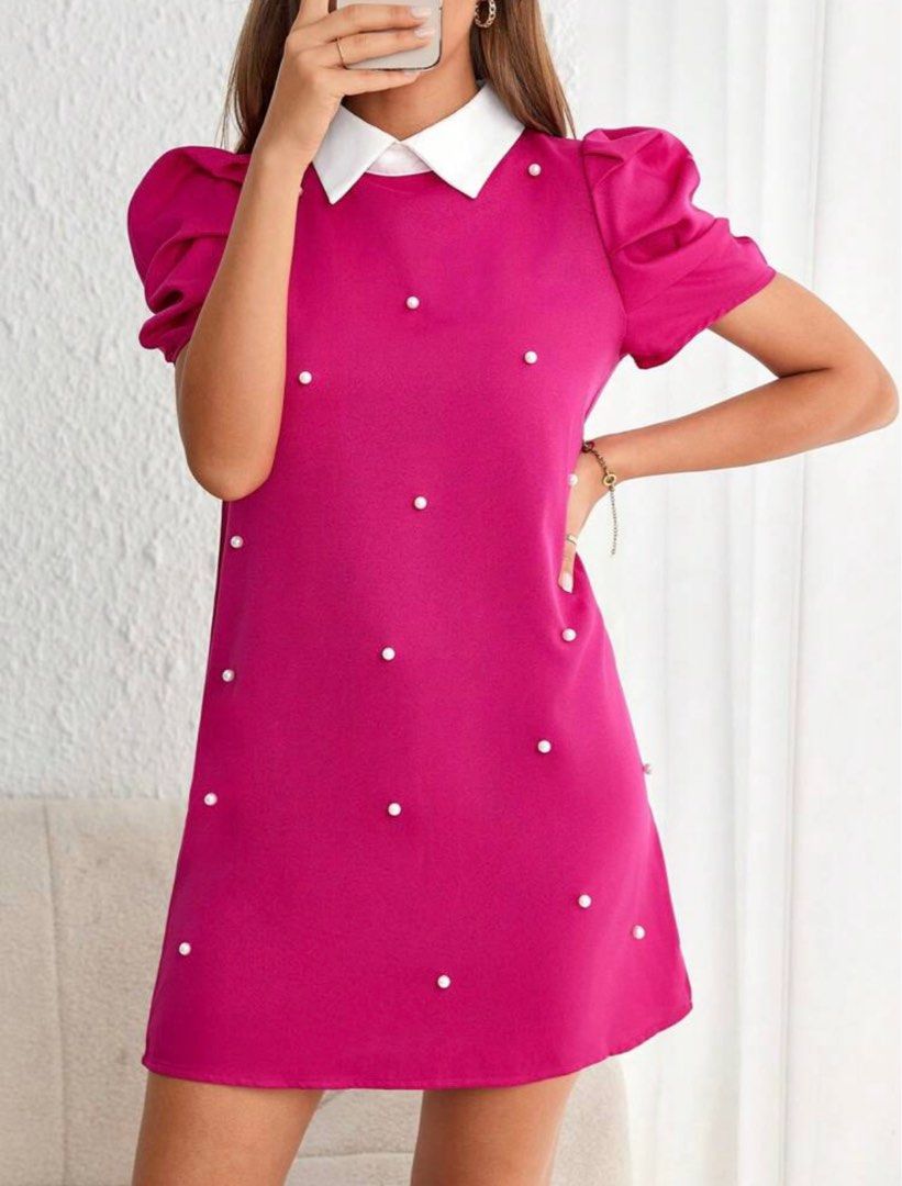 Shein Dress Barbie Pink (Category: Dresses) located in Mandaluyong City. Submitted by ayarys (Listing ID 1287552585, Image 2). Description: Worn once Pristine condition Bought for 450 Can fit S-M.
