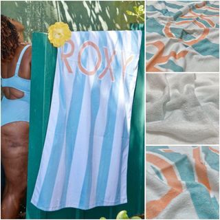 SUPER SALE! ROXY Fun and Adventure Cerulean Cabana Stripe beach towel