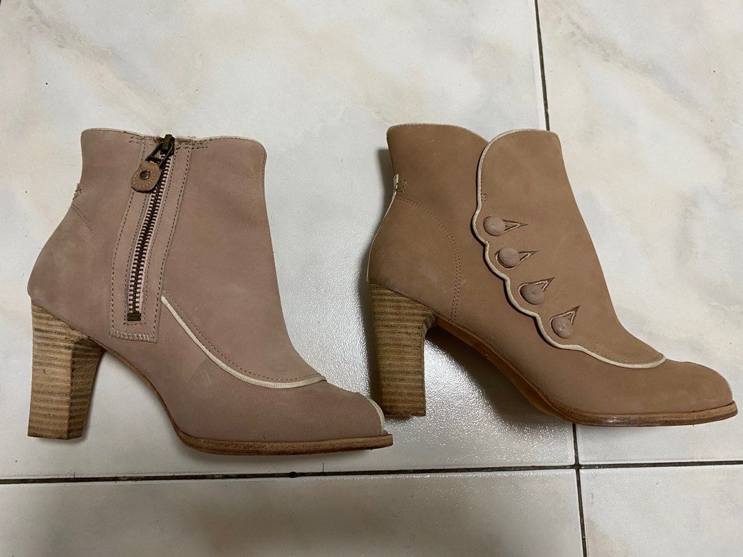 Heeled timberland style boots top