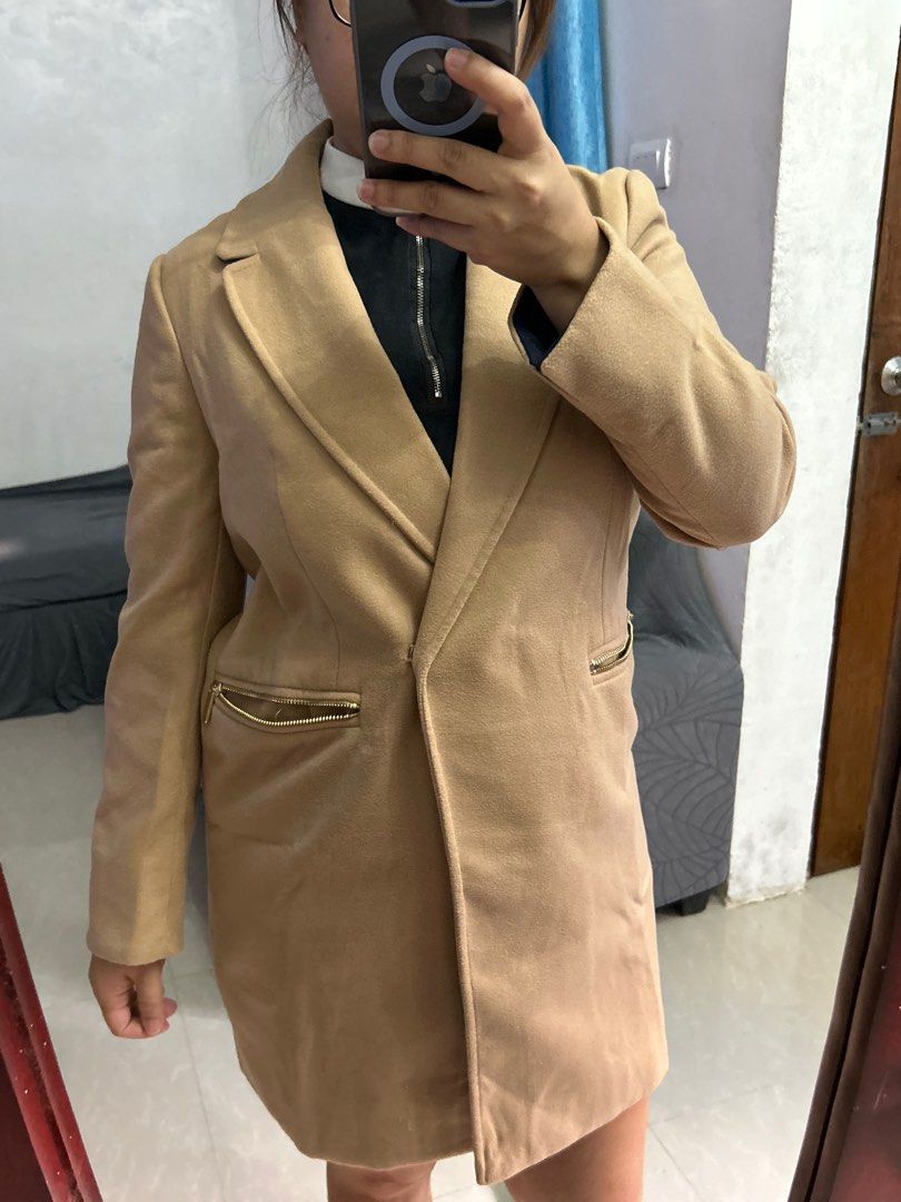 Topshop camel hot sale wool coat
