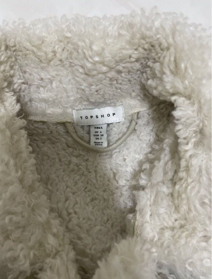 White fur cheap coat topshop