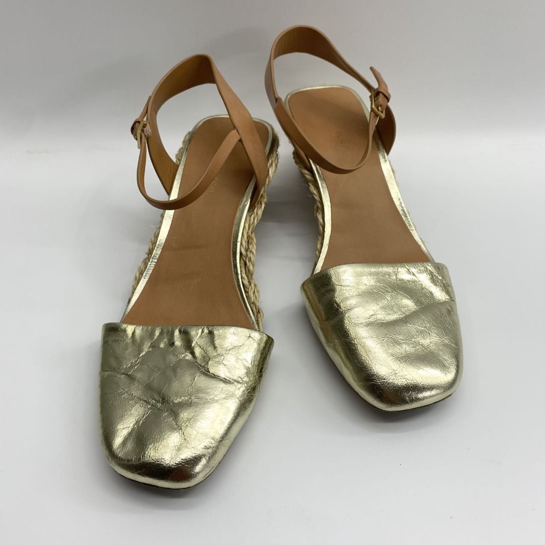 TORY BURCH GOLD ESPADRILLES SIZE 7M HEELS 247005645 WE Women s
