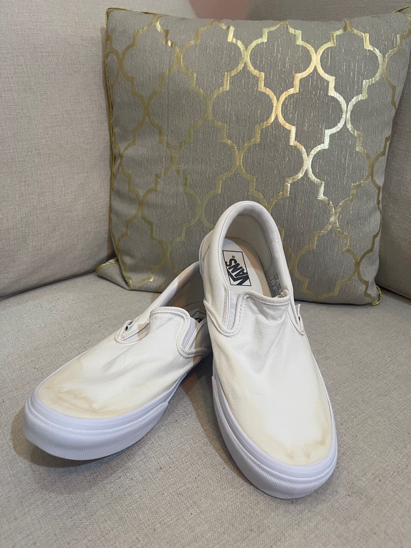 Used white slip on vans new arrivals