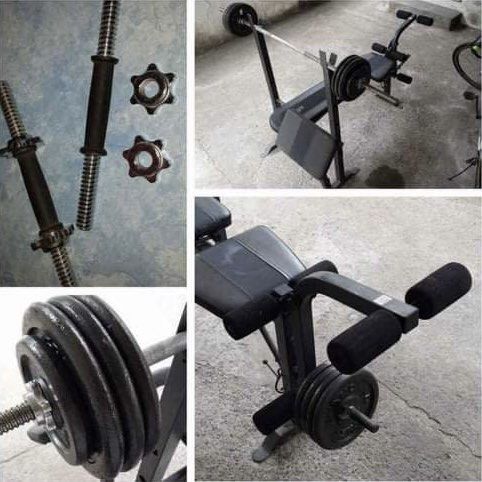 Weights and Dumbbells (Category: Weights & Dumbbells) located in Pasig City. Submitted by declutter_a_ciro (Listing ID 1287360108, Image 1). Description: - First 3 pics are taken when bought in 2022 - Other pics are its current condition - RFS: Di nagagamit, kinalawang na lang but still does the job as weights and dumbbells - Rotating push-up is not included (nawala na) .