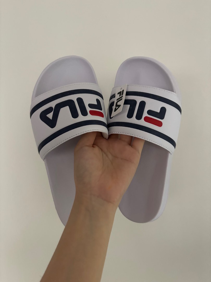 White Fila slider
