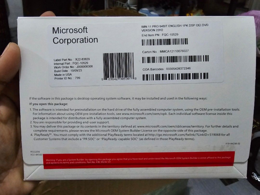 WINDOWS 11 PROFESSIONAL (Category: Software) located in Manila. Submitted by computek (Listing ID 1287507871, Image 1). Description: WINDOWS 11 PROFESSIONAL LICENSE PO ITO, HINDI YUNG DIGITAL KEY LANG LICENSE NAKA SEALED 100% LEGIT.