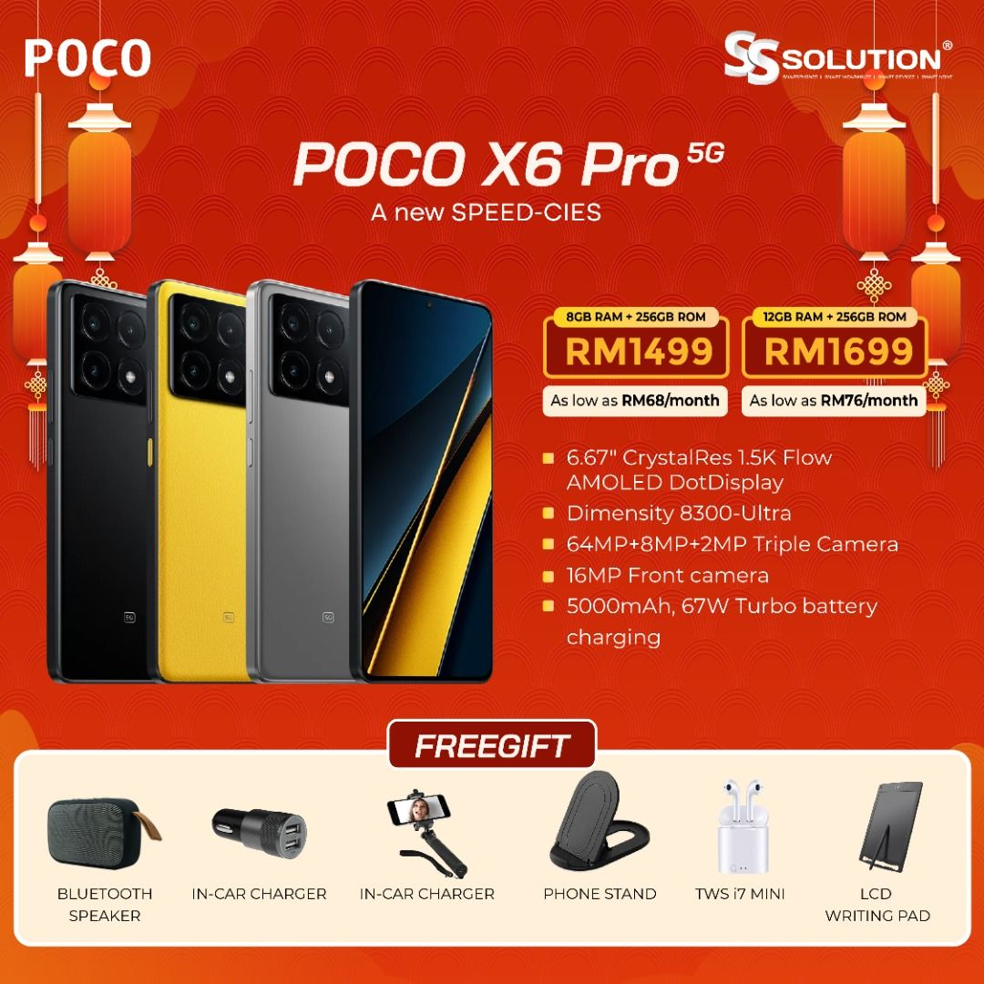 Xiaomi POCO X6 PRO 5G Black 256 GB, Mobile Phones & Gadgets