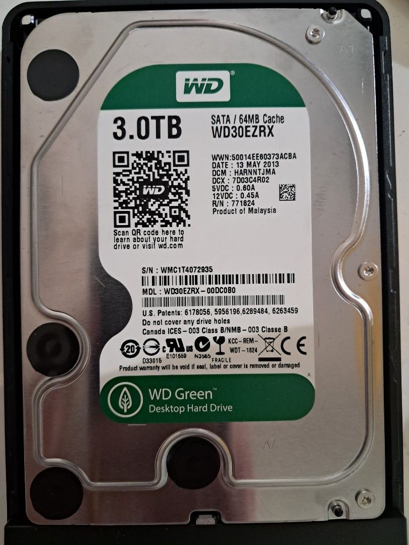 3TB WD Green HDD SATA 3.5