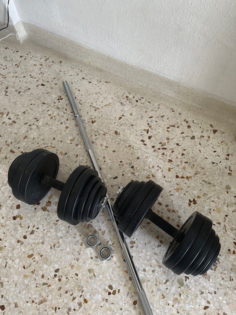 60kg Dumbbell Set with 1.5m Barbell Sports Equipment Exercise