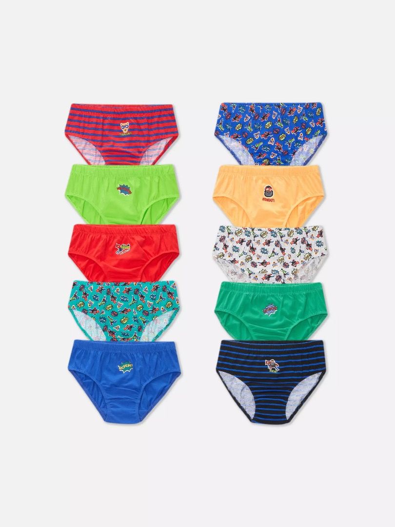 10pk Football Print Briefs