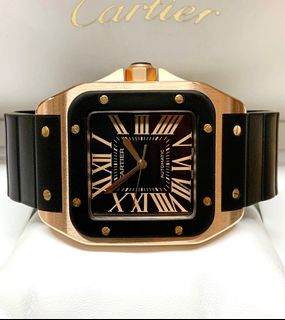 Cartier santos 100 cheap xl rubber strap