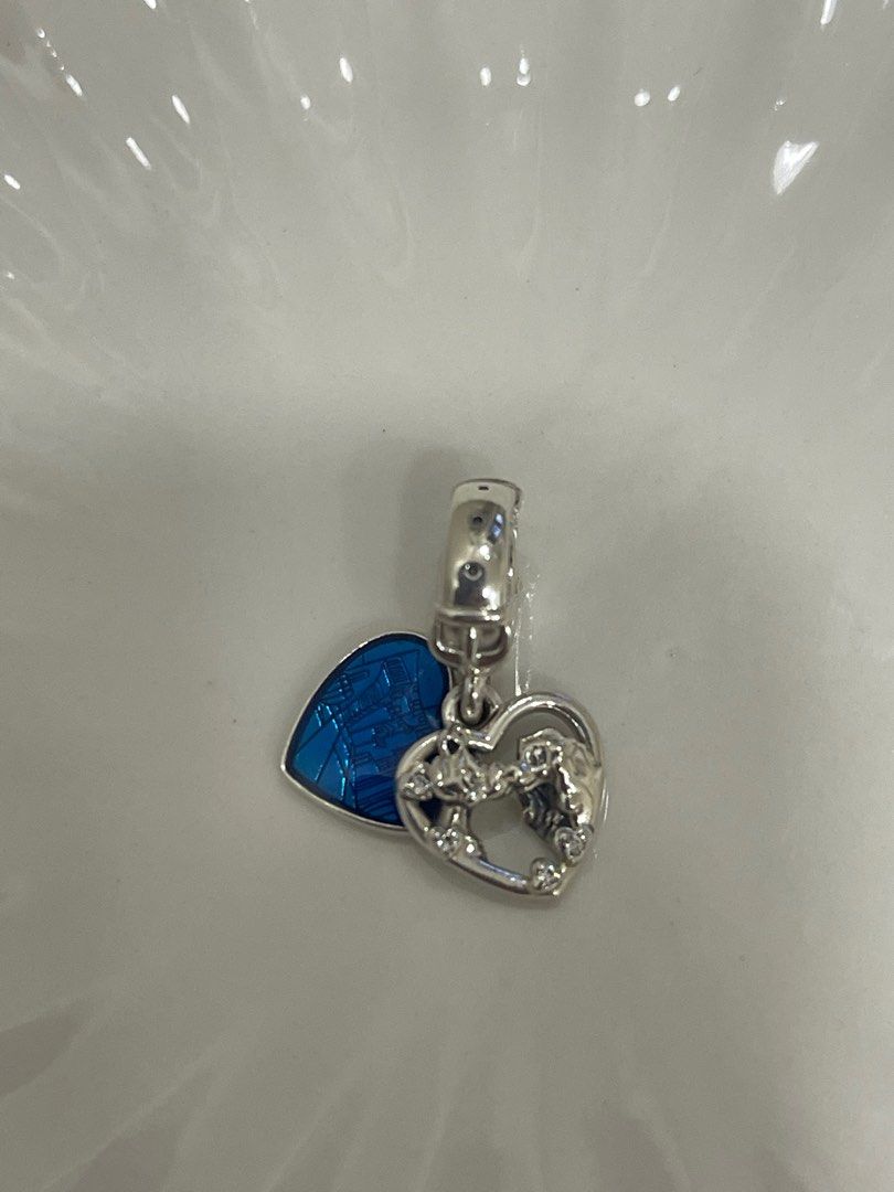 Disney Lady and the tramp heart Dangle Charms/ Sterling silver