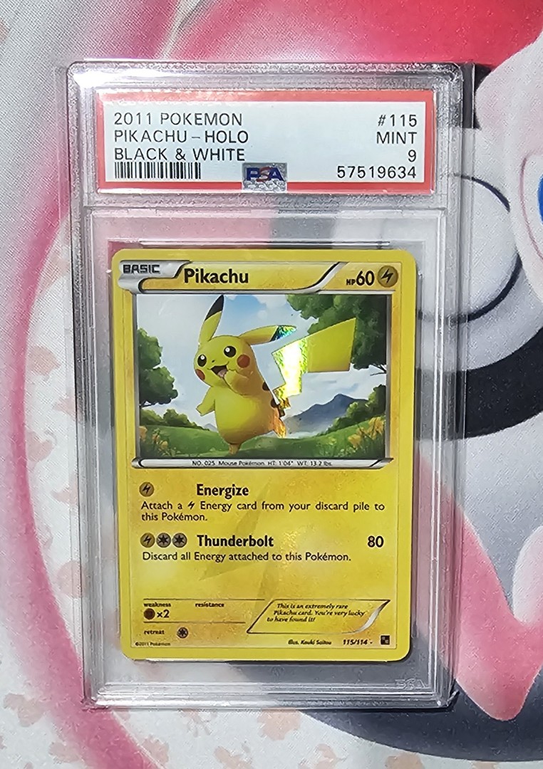 Pokemon Card Black & White Secret Rare Holo Pikachu 115/114 - Low