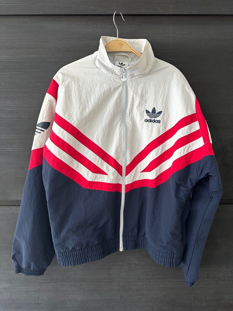 Red and clearance blue adidas windbreaker