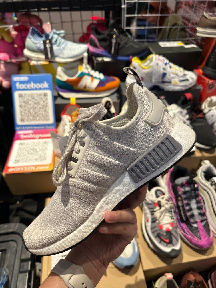 Adidas NMD R1 Raw White Women s Fashion Footwear Sneakers on