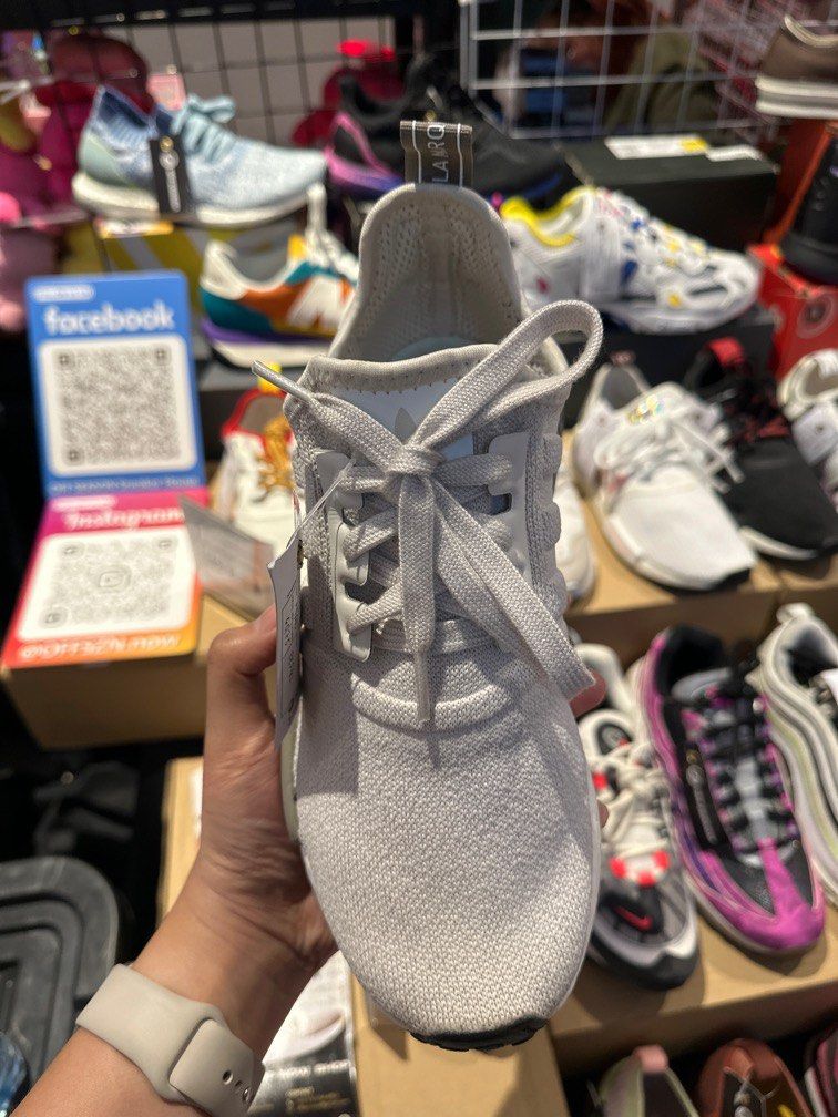 Adidas NMD R1 Raw White Women s Fashion Footwear Sneakers on