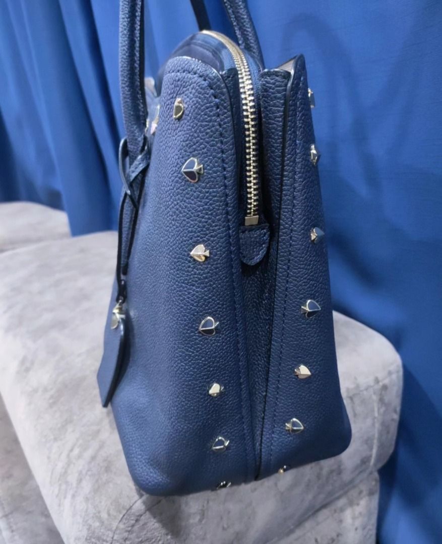 Authentic Kate Spade Margaux Spade Stud Large Satchel in Navy