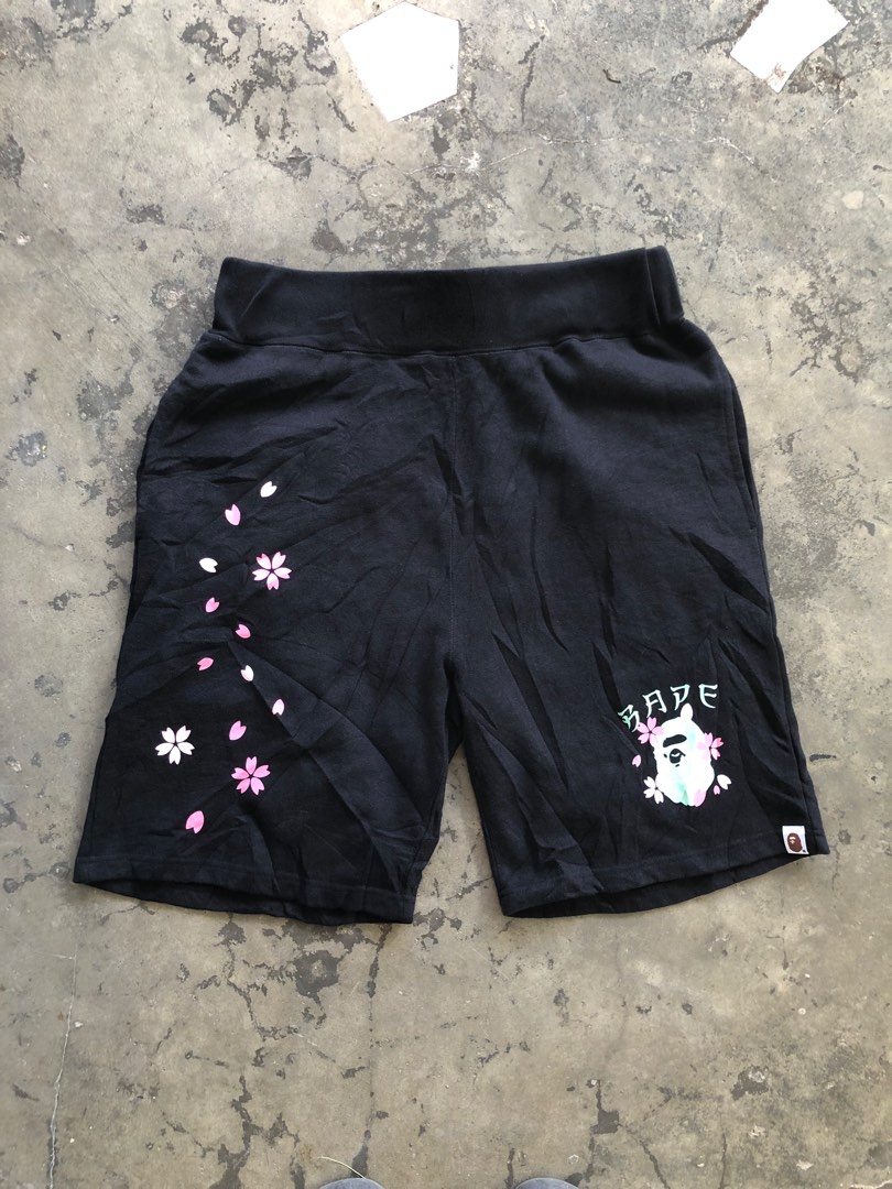 BAPE Sakura Sweat Short Men s Fashion Bottoms Shorts on Carousell