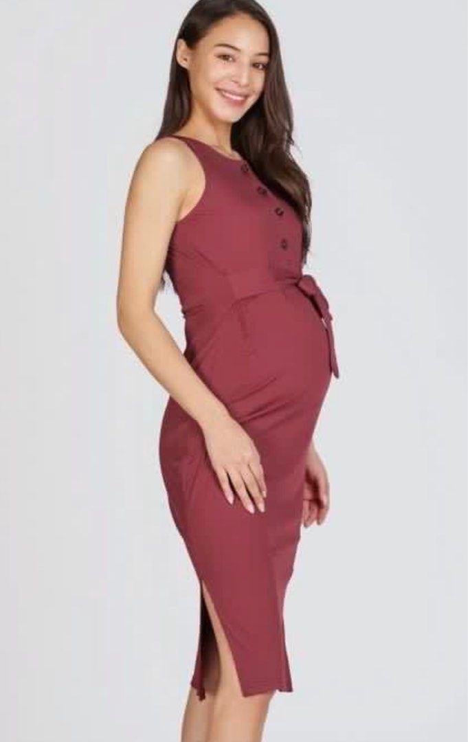 Maroon online nursing dress