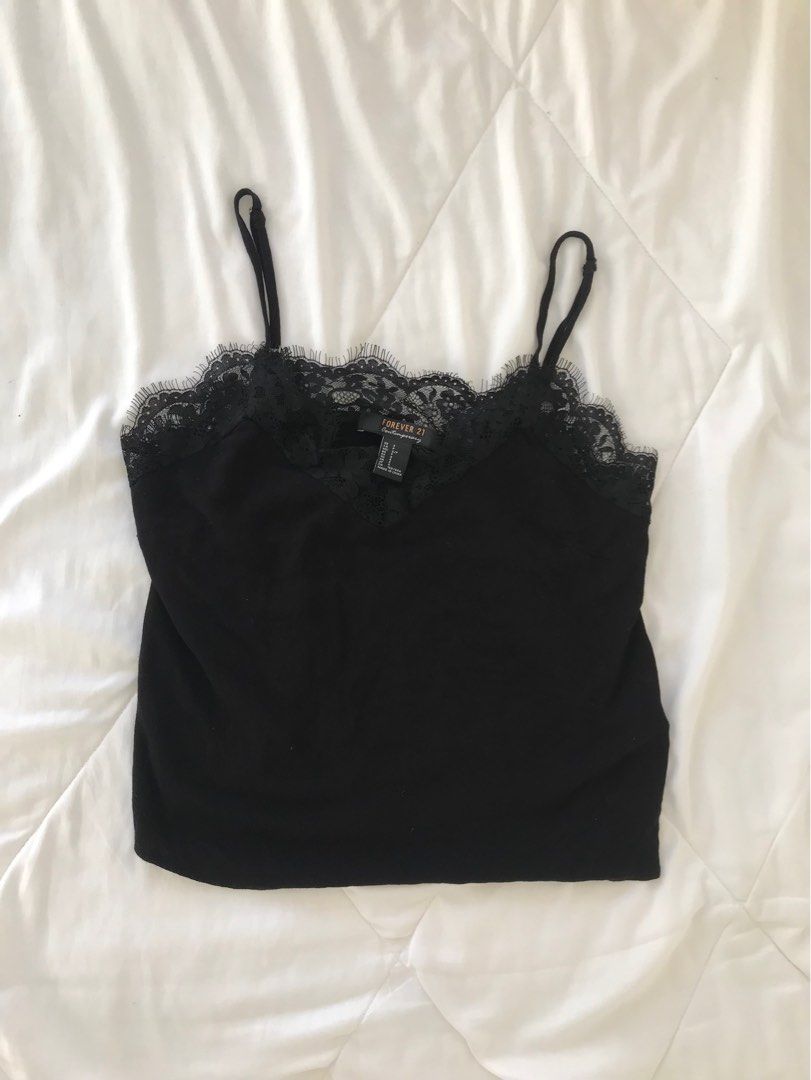 black lace tank top forever 21