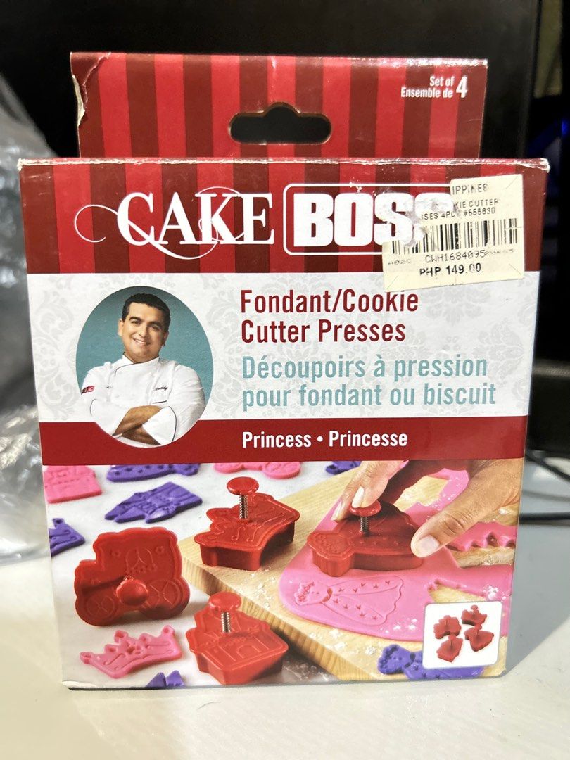 CAKE BOSS FONDANT / COOKIE CUTTER PRESSES (Category: Homemade Bakes) located in Paranaque City. Submitted by iluvcongee (Listing ID 1287764186, Image 2). Description: Set of 4 Fondant and Cookie Cutter Presses Design: Princess Work Truck Dinosaur .