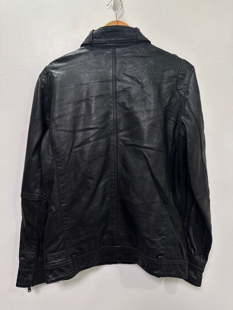 CALVIN KLEIN Biker Lamb Leather Jacket Men s Fashion Coats