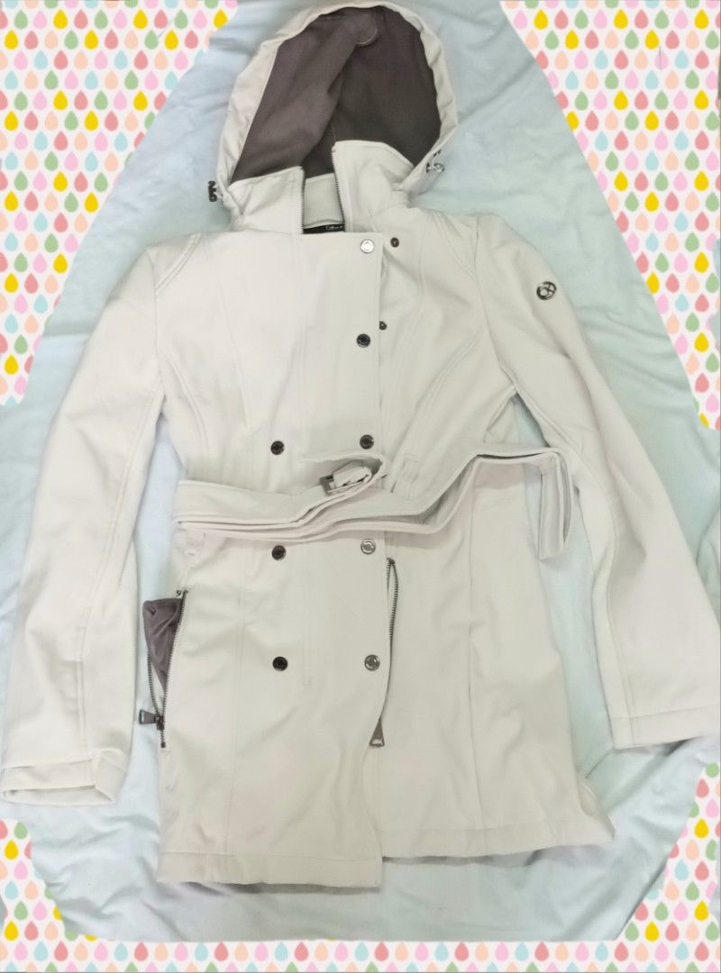 Calvin klein hooded stretch raincoat top