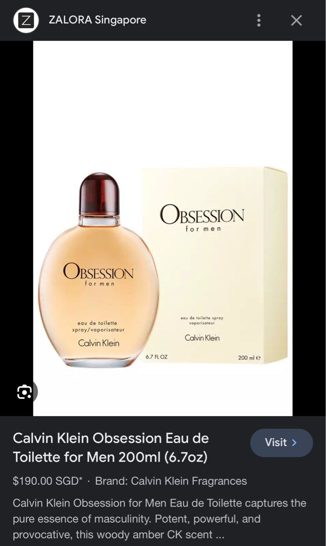 Obsession for men 200ml sales
