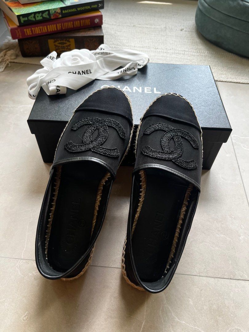 Chanel espadrilles top black mesh