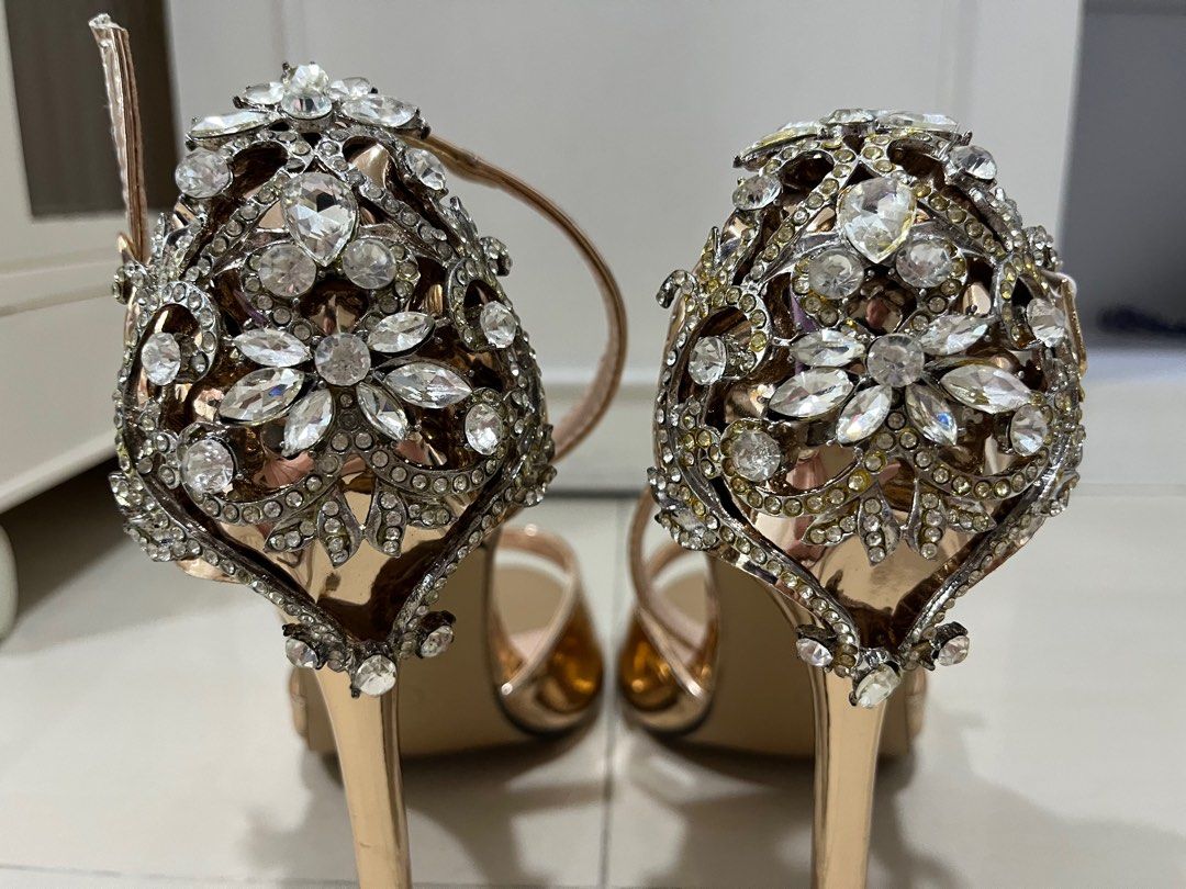 Gold crystal heels outlet