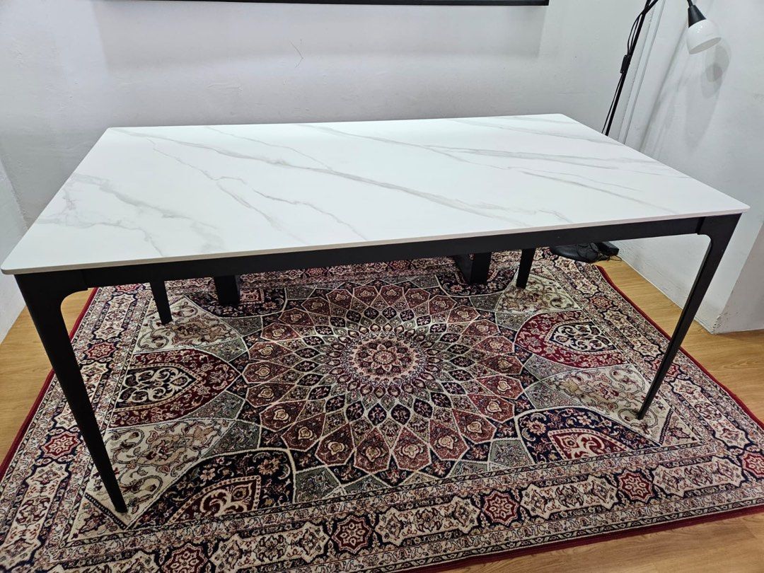 Dining set (Category: Tables & Sets) located in Singapore. Submitted by jamalonso (Listing ID 1287715775, Image 2). Description: Dining set for sale. Includes Dining table 160cmx90cmx74cm(height) Solid wood bench 145cmx40cmx45cm(height) And 2 dining chairs (images) Still in very good condition. No stains or damages. Bought whole set at $1.4k Arrange own delivery. Price slightly negotiable. .