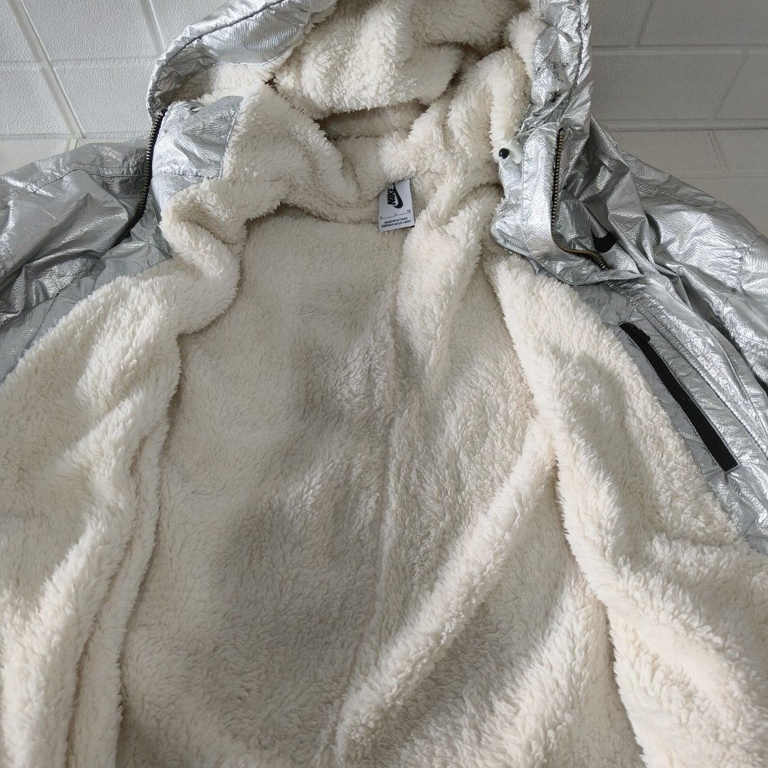 Fear of god x nike parka jacket metallic deals silver