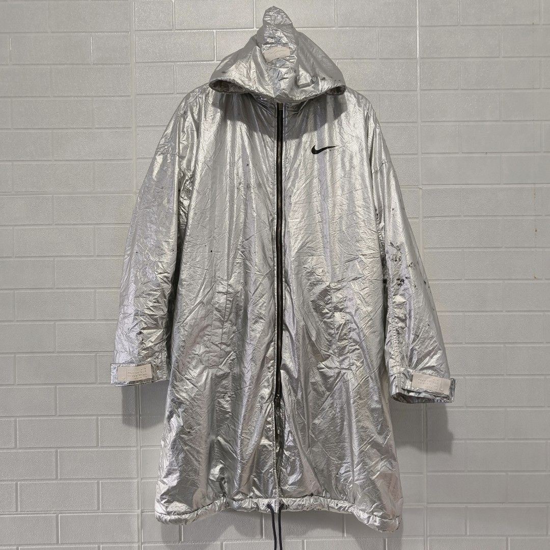 Fear of god x nike parka jacket metallic hotsell silver