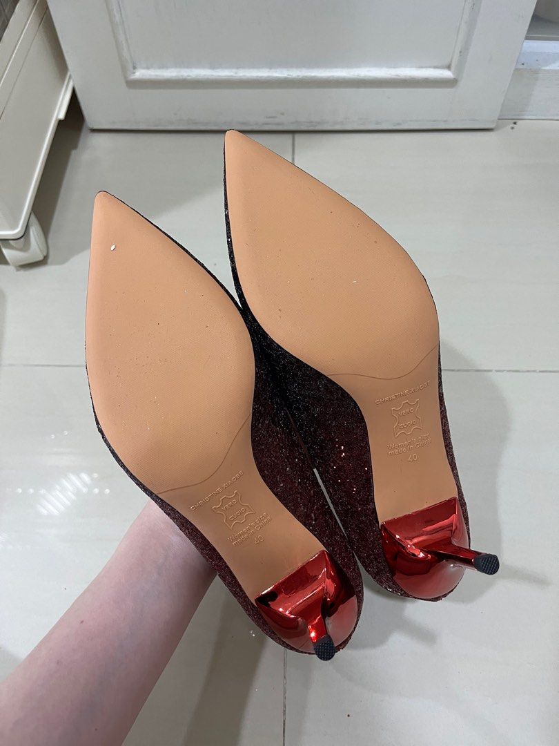 Maroon shop glitter heels