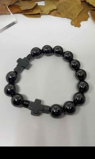 Hematite magnet healing rosary bracelet