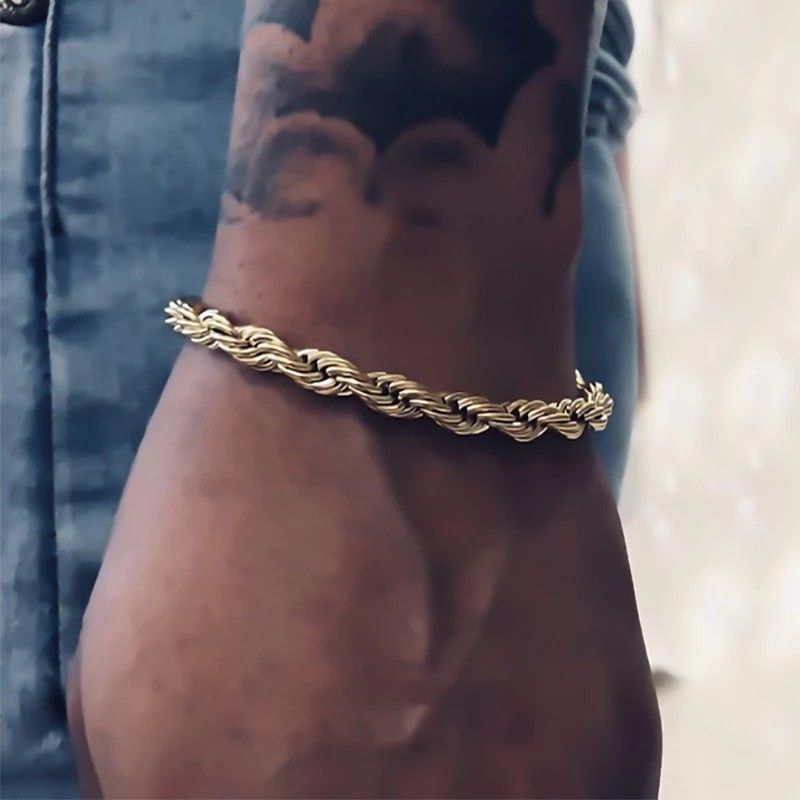 Gold twisted online rope bracelet
