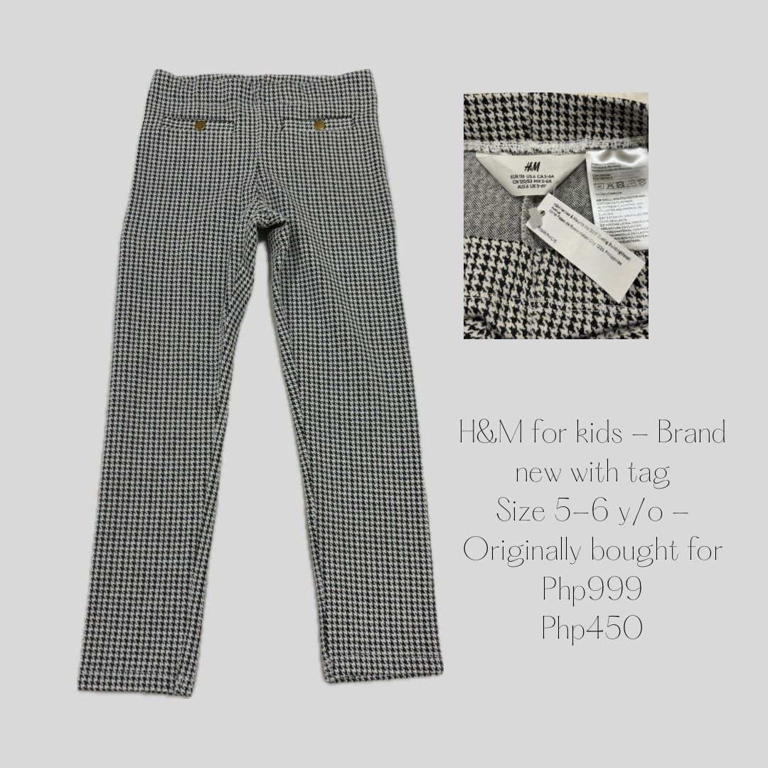 H M Leggings 5 6 y o Babies Kids Babies Kids Fashion on Carousell