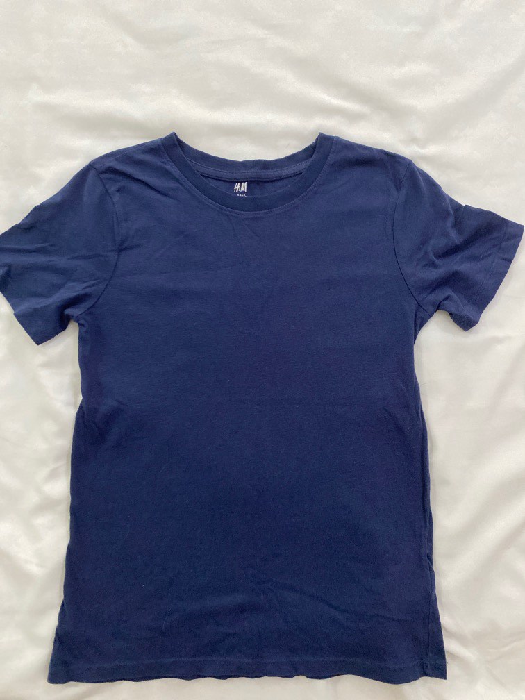 H M Navy Blue Basic Tee Babies Kids Babies Kids Fashion on