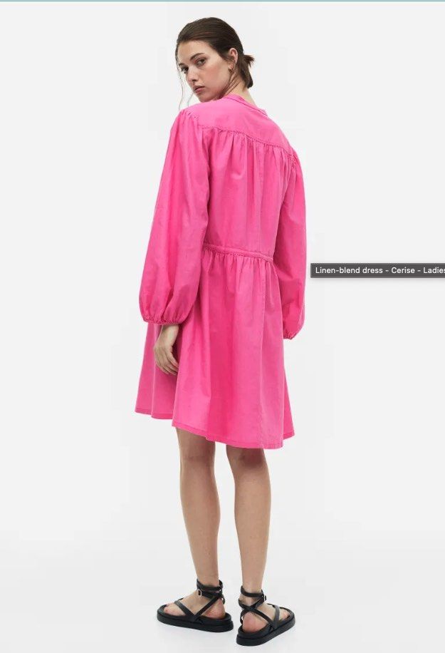 cotton a line dress for women Women's Babylon A-line Collared Neck Cotton Midi Dress S/M/L/Customize Pink/White/Light Beige MEAN BLVD Pink / Customize main image 0