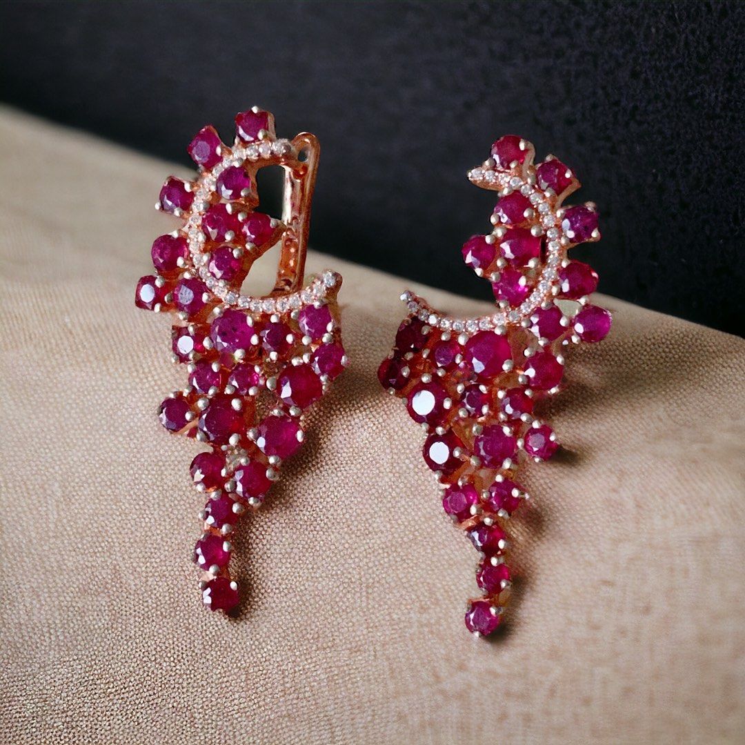 Red costume jewelry top earrings