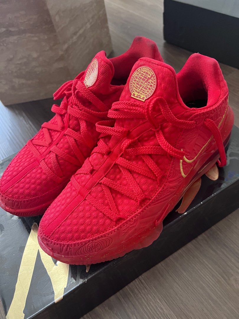 lebron 17 low red gold