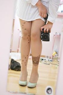 Lolita Cat prints nude stockings
